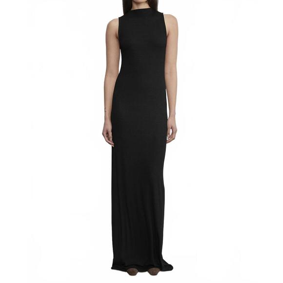 ENZA COSTA Dresses & Skirts - NEW ENZA COSTA silk rib sleeveless mockneck fluid dress in black
